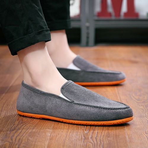 Mens/Summer Breathable Canvas Shoes Comfy Casual Driving Moccasins Loafers Flats - Picture 9 of 25