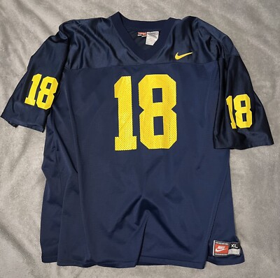 Vintage Michigan Wolverines Nike Football Jersey NCAA #18 Amani