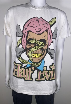 Half Evil 333 Sooth The Knots Away Skull Street Wear T-Shirt Size Large