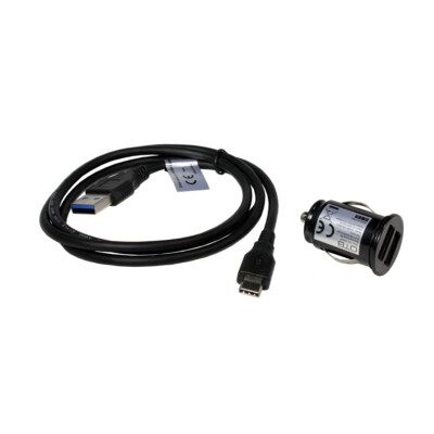 Set aus USB 3.0 Kabel, Kfz-Adapter für HTC Wildfire E2, 2100mA
