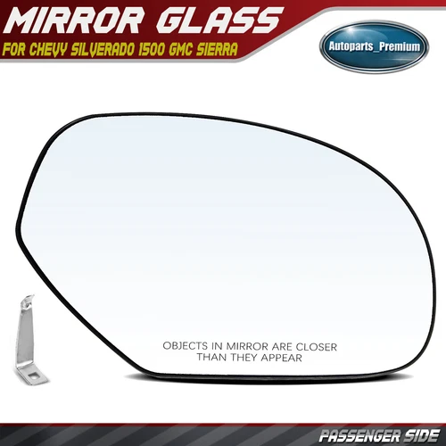 Passenger Mirror Glass Heated w/Power Adjust for Chevy Silverado 1500 GMC 07-13