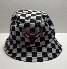 Chicago Bulls NBA UNK Checkered Retro Classic Team Bucket Hat Black/White OSFM