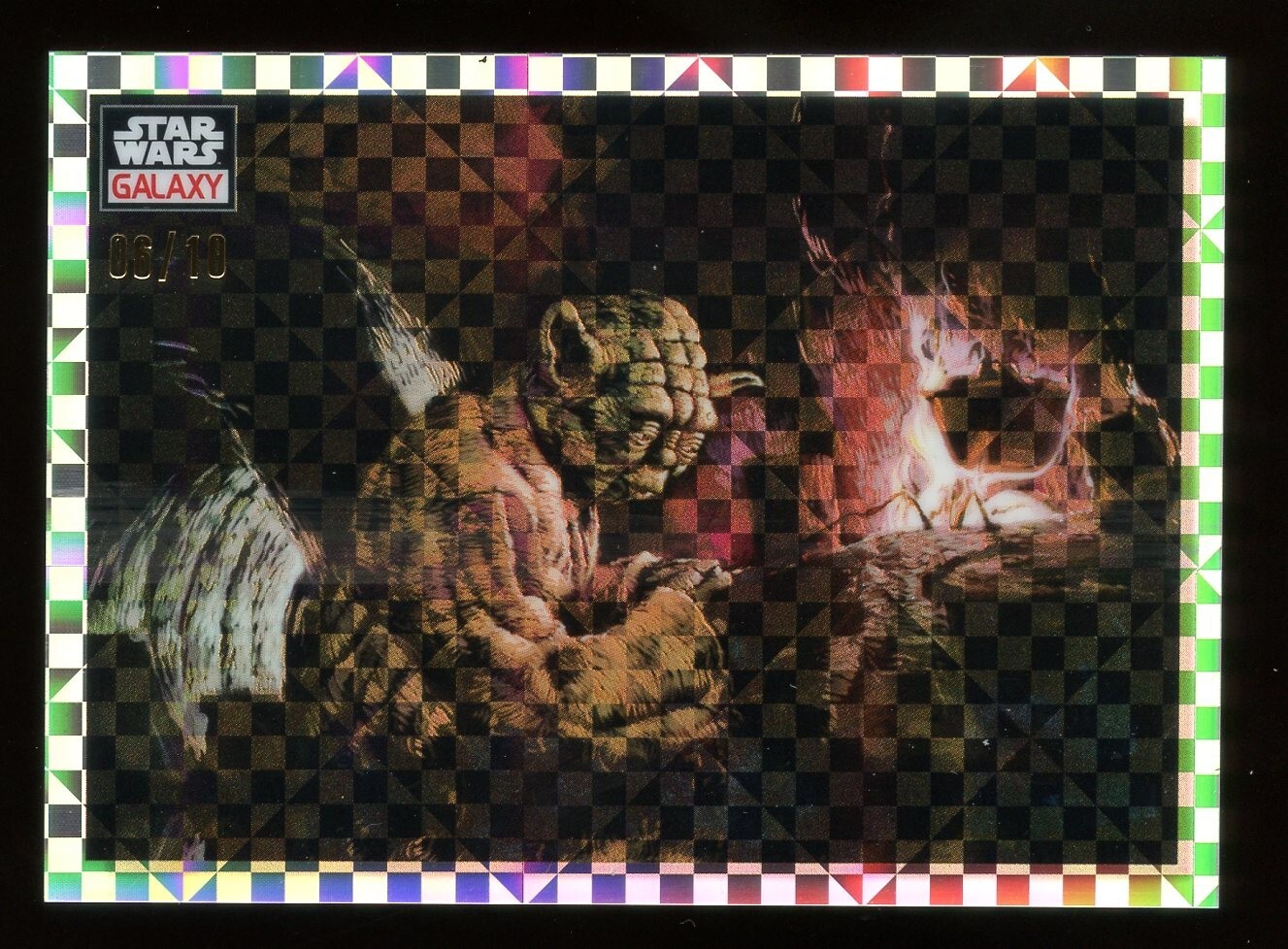 2023 Topps Star Wars Galaxy Chrome X-fractor  99 - Night Must Fall #06/10 Yoda