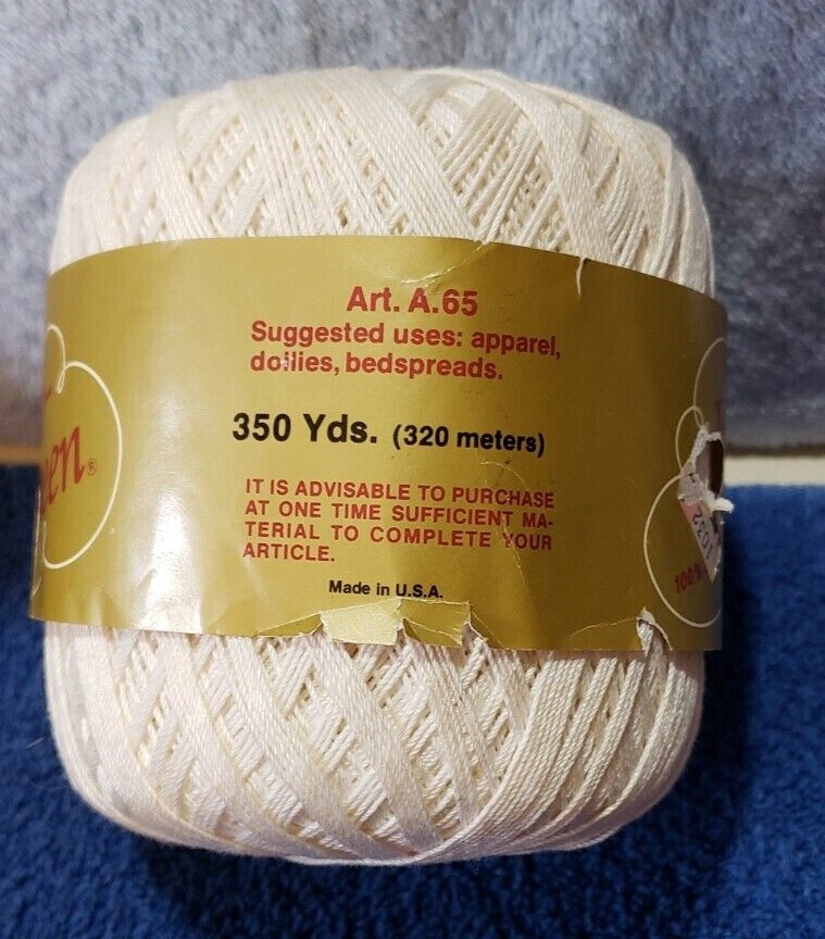 Vintage J&P Coats KnitCroSheen Cotton White Crochet Thread NOS 350 yds eBay