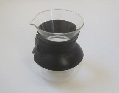 Bodum Coffee Carafe Pour Over Drip, Clear Glass 2 Cups, Black Collar