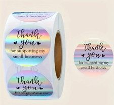 80 Thank You For Supporting My Small Business Holographic Seals Labels Stickers 