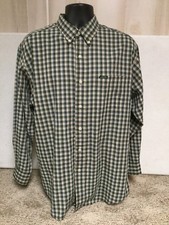 Chaps Ralph Lauren Mens Button Down Dress Shirt Green Picnic Design Men’s J106