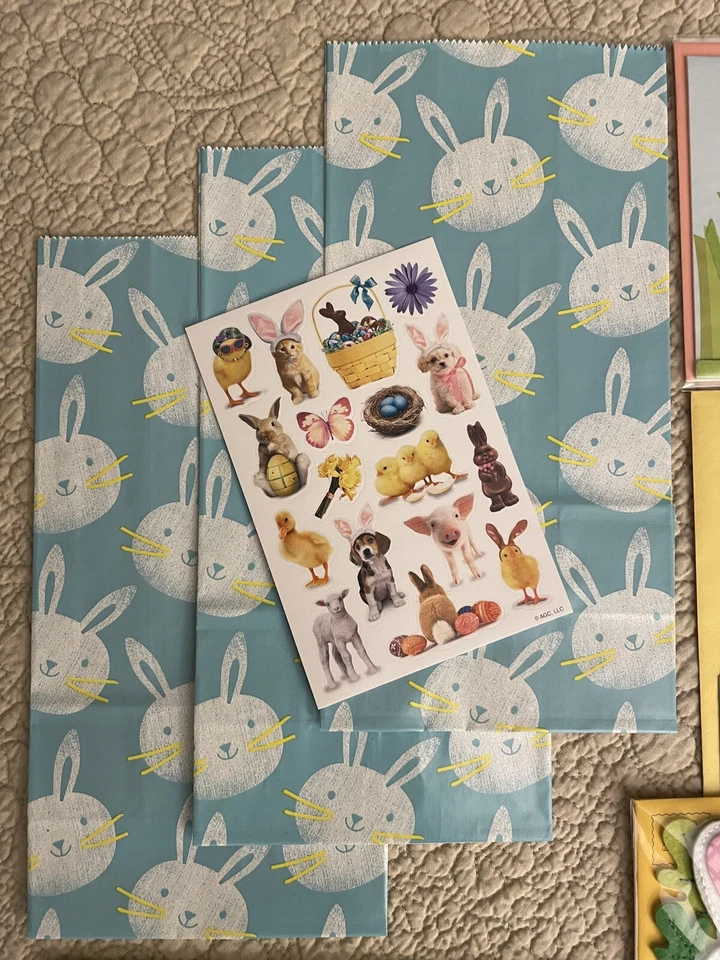 Sealed PAPYRUS & Reg. Ornate 3D EASTER Greeting Cards , Treat Sacks, Stickers - Image 3 of 4