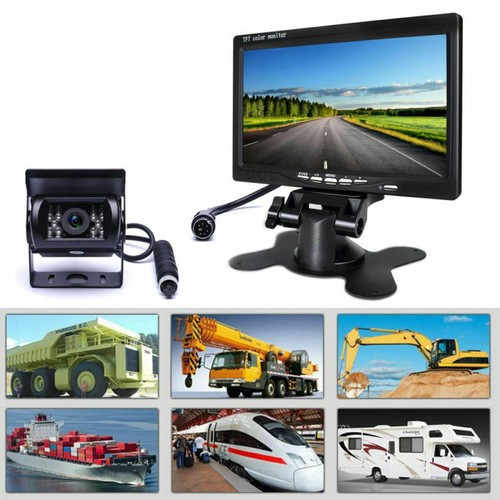 Car Reversing Camera 4Pin + 7" LCD Monitor Truck Bus Van Rear View Kit 12V/24V - Picture 11 of 12