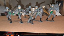 Group of 6 1963 Marx Toys WW2 German Army Toy Soldiers painted