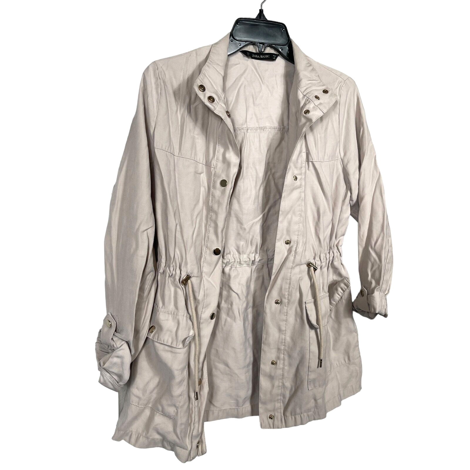 Zara Basic Utility Jacket Womens Small Taupe Beig… - image 6