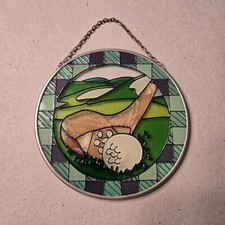 Vintage Stained glass Golf Sun catcher