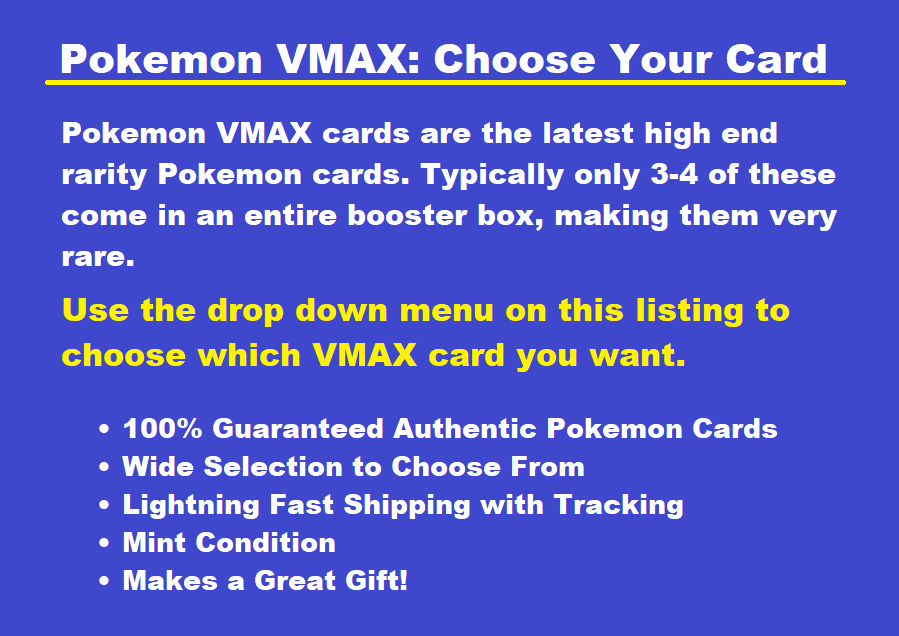 pokemon vmax cards ebay Amazon.com: 5 Pokemon Card VMAX/VSTAR Bundle - X2 VSTAR - X2 VMAX - X1  Secret Rare main image 0