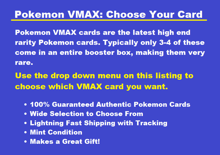 Pokemon VMAX - Choose Your Card - All Available, Ultra Rare, Full Art Holo TCG