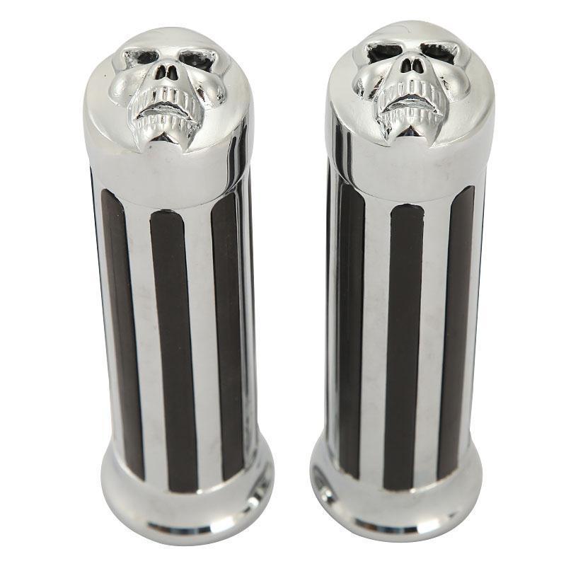 1"25mm Skull Handlebar Hand Grips For Kawasaki Vulcan 500 800 900 1500