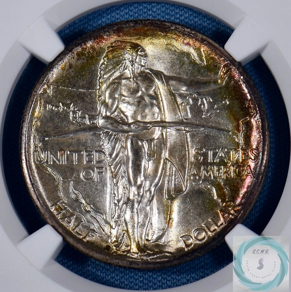 1937-D Oregon Trail 50c NGC MS67+ CAC Endorsed - Spectacular Classic Toner - Image 4 of 4