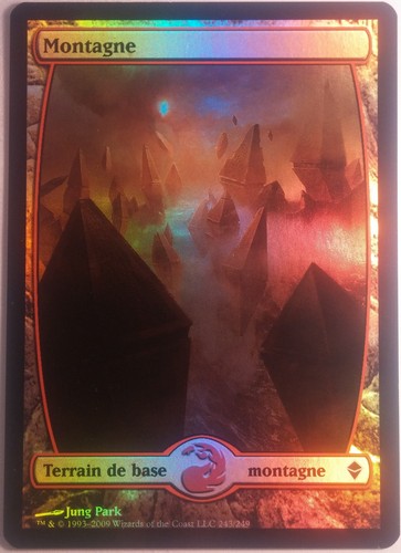 Full Art Mountain Zendikar PREMIUM / FOIL French Textless Mountain Magic Mtg 243 - Picture 1 of 1