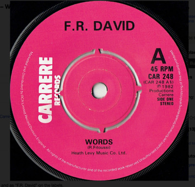 F.R David - Words CAR 248 VINYL NEUWERTIG
