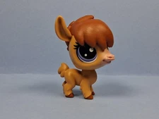 Littlest Pet Shop LPS #1-128 Brown Llama Alpaca Purple Eyes