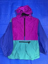 Vintage L.L. Bean Kids XL 14-16 Colorblock Windbreaker Jacket Hooded 90s 341