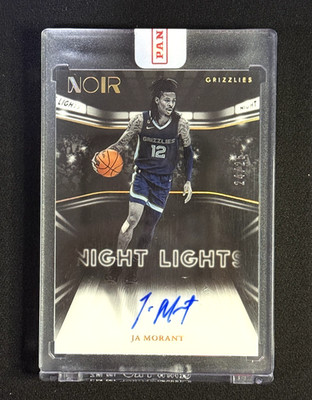 2022-23 Panini Noir Night Lights Ja Morant Auto /25 - Memphis Grizzlies