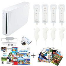 Nintendo Wii Console HDMI Bundle   Motion Plus, Wii Sports, Mario Bros  5 Games