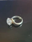 Women's Vtg 40's Depression Era Silver Glass Engagement Ring Literally Stunning