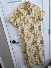 New Woman Size 3xl Chinese Qipao Dress With Embrodered Dragon Phoenix Flower