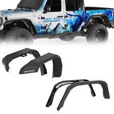 Flat Front Rear Fender Flares W Rubber Strips Fit Jeep Gladiator Jt 2020-2026