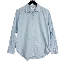 Xirena Cotton Blue Stripe Button Up Shirt - S