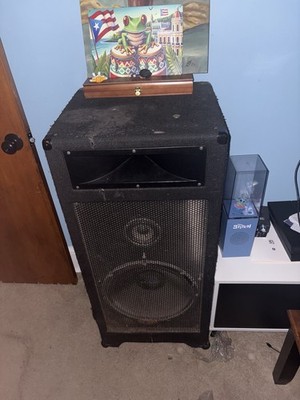 Slightly Used Speakers Works Perfectly. Slight Fabric Tear On Both Speakers.