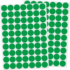 1400 Pcs Green Dot Stickers 3/4" round Color Coding Label Circle Stickers Colore
