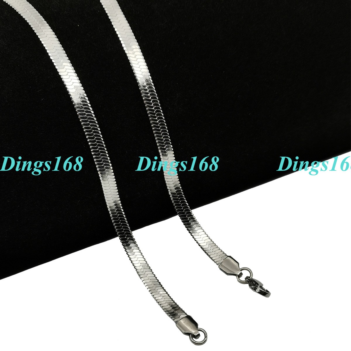 18K White Gold Filled Hypoallergenic 22in Flat Snake Chain Necklace Unisex