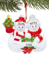 Snow Family 2 3 4 5 6 7 8 9 10 Personalized Christmas Ornament Kit