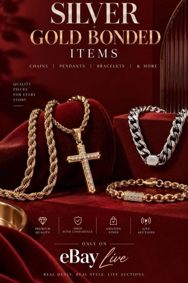 Silver + Gold Bonded Jewelry Auction | eBay Live | Chains, Pendants & More