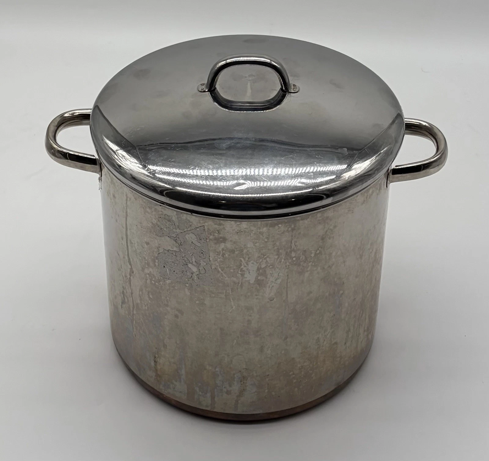 VTG Revere Ware 12 Qt Stock Pot & Lid Copper Bottom Clinton Illinois USA 87