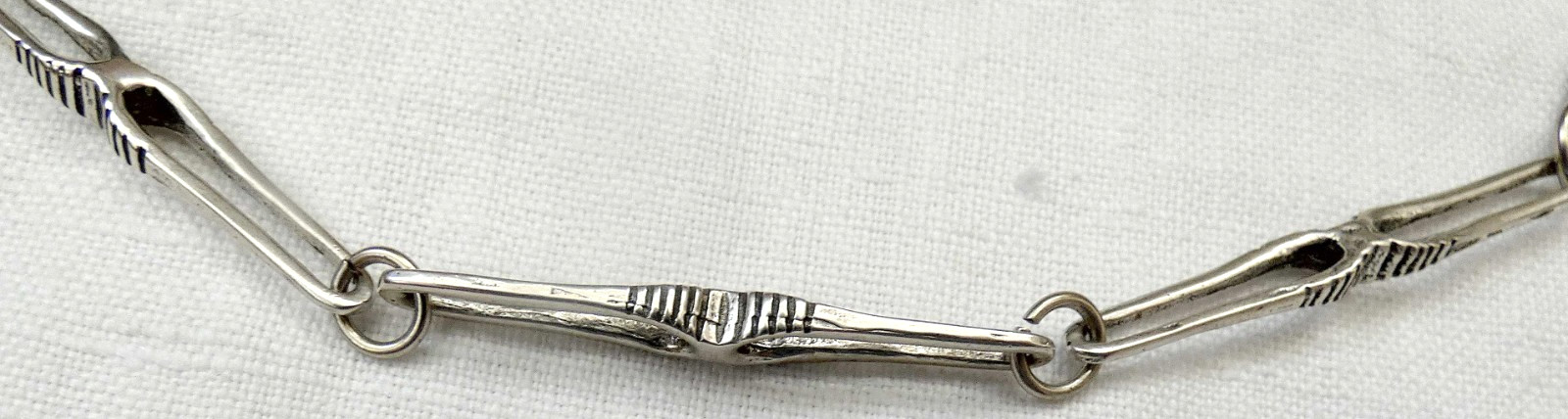 Art deco Solid Silver Sterling 925 Chain Link Nec… - image 5