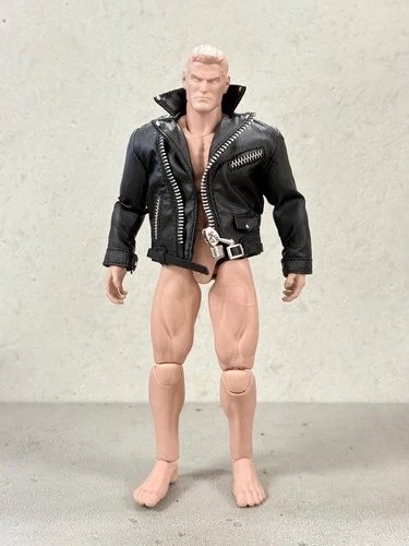 MO-SML-JK-BK: 1/12 Black Biker Faux Leather Jacket for 6 inch action figure image 2