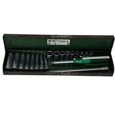 Sk Tools 14 Drive Sae 6pt Socket Set Wmetal Box No. 60632 19 Of 21 Pcs