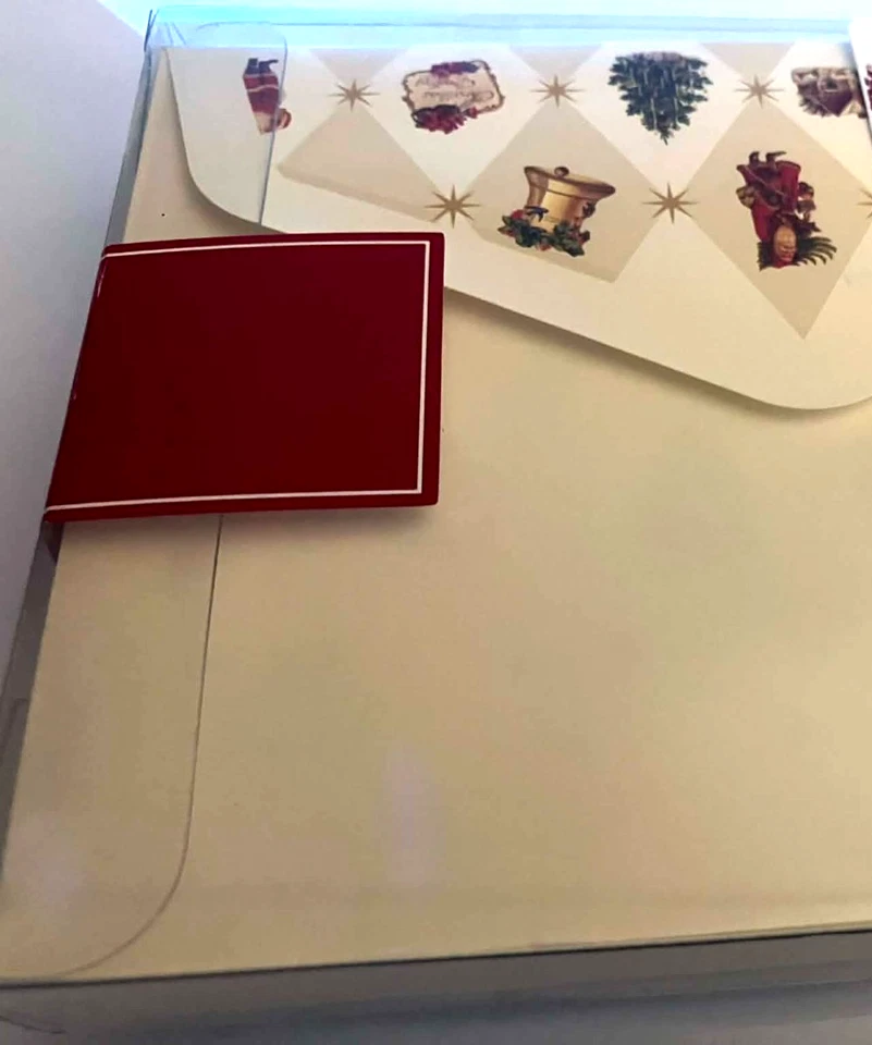 Punch Studio SANTA NAVIDAD lámina dorada embellecida 10 tarjetas de notas en blanco y env NUEVO Foto 3 de 4