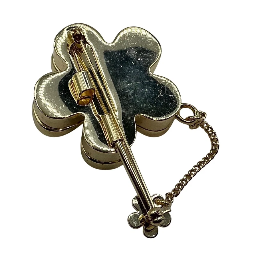 Marc Jacobs Flor Margarita Broche Prendedor Oro Blanco Esmalte Cadena Dije Colgante Foto 3 de 4