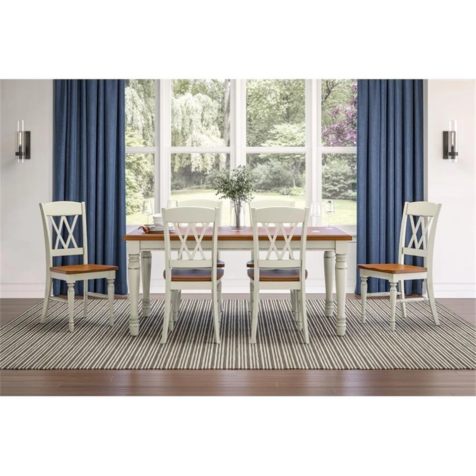Homestyles Monarch Wood 7 Piece Dining Set in Off White - Image 2 of 2
