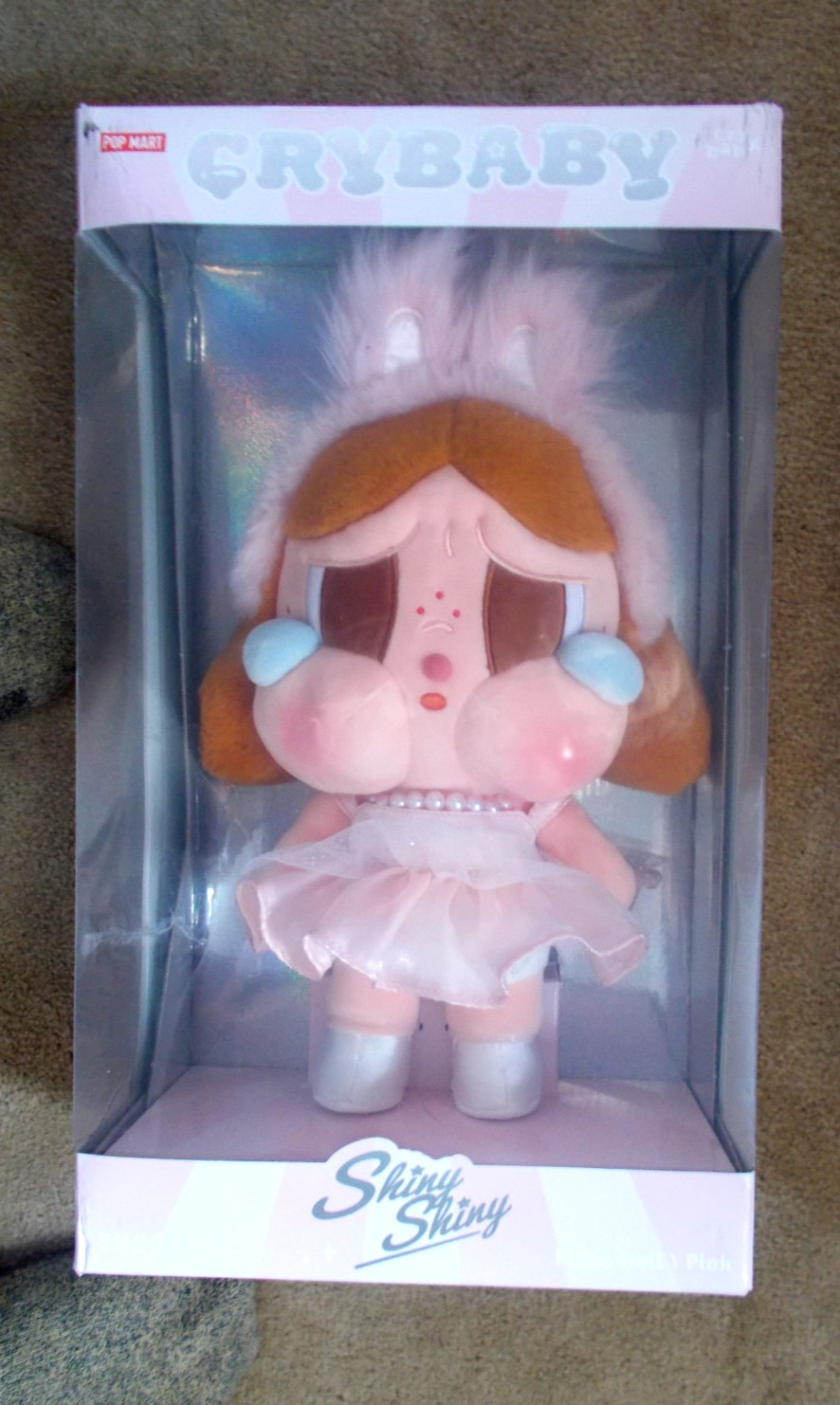 Pop Mart CRYBABY SHINY SHINY Series Plush Doll PINK nib