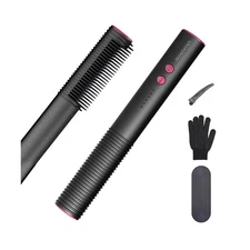 Hair Straightener Brush, 2 in 1 Straightening Brush for Women with ... Fast Ship