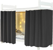 2pcs 100 Blackout Bottom Bunk Bed Curtains Canopy Twin Size for Home Dorm,