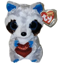Ty Beanie Boos - THIEF the Valentines Day Raccoon 6" NEW MWMTs Plush Stuffed Toy