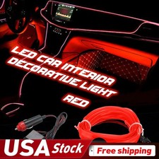 6.56FT Auto Green Car Interior Wire Atmosphere Strip Light LED Decor Lamp Access