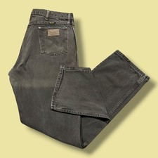 Vtg Wrangler Jeans Dark Brown 90s Cowboy Straight Leg Made in USA 34x33