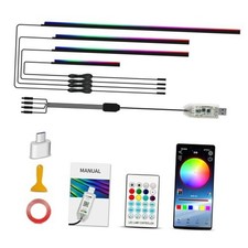 Ambient Lighting Car Led Lights 4 in 1 43.3inch 1 29.5inch 2 13.8inch 1 