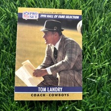 Tom Landry 1990 Pro Set #28 Hall of Fame NFL Football Dallas Cowboys F58